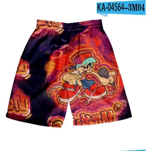 Friday night funkin cosplay 3D Summer Holiday mens Elastic Waist Cool Streetwear Shorts Hip hop boys Youthful Style Beach Shorts