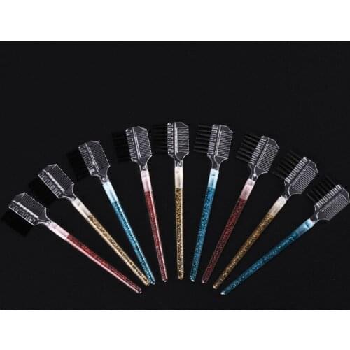 200 Pcs Double End Eyebrow Comb Brow Lash Brush Eye Makeup Eyelash Grooming Makeup Brush Nylon Fiber Portable Cosmetics Tool