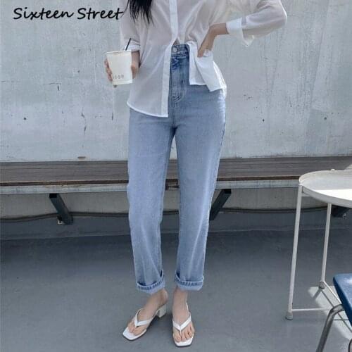 Mom Jeans High Waist Women Vintage Clothes Fashion Button Zipper Denim Female Y2K Aesthetic Korean Style Streetwear Trousers