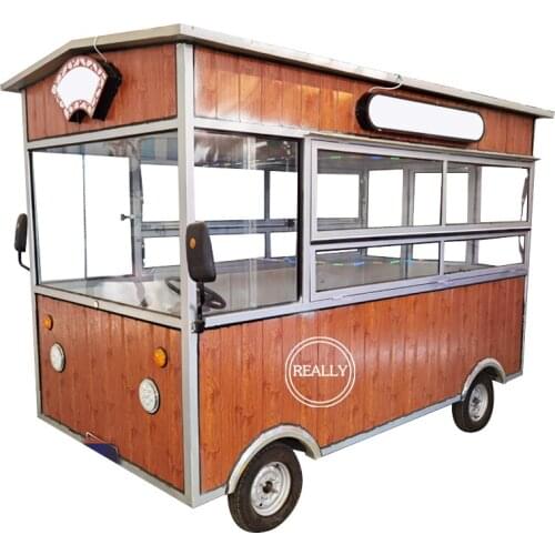 Europe Electric Fast Food Truck Mobile Kitchen Kiosk For Sale 4 Wheels Small Food Cart Outdoor