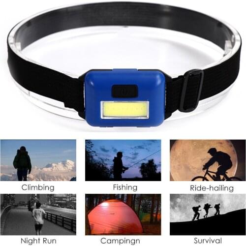 Outdoor headlight 3 Modes Waterproof COB LED Flashlight Outdoors Headlight Headlamp Flashlight Small outdoors camping hiking