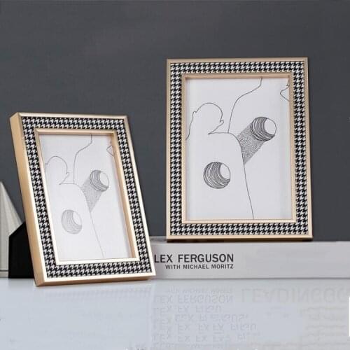 6/7 Inch Italian Design Light Luxury Modern Gold Photo Frame High Grade Solid Wood Photo Frame