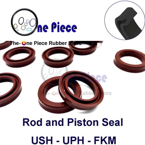 FPM U SEAL UPH ID=6 - 30 MM FKM Hydraulic Cylinder Pump Rubber Oil Seal for Piston and Rod U cup FPM U buffer USH GASKET