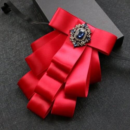 Rhinestone Bow Tie Mens High-end Banquet Wedding Groom Groomsman Host Suit Shirt Jewelry Gifts Handmade Bowtie Female