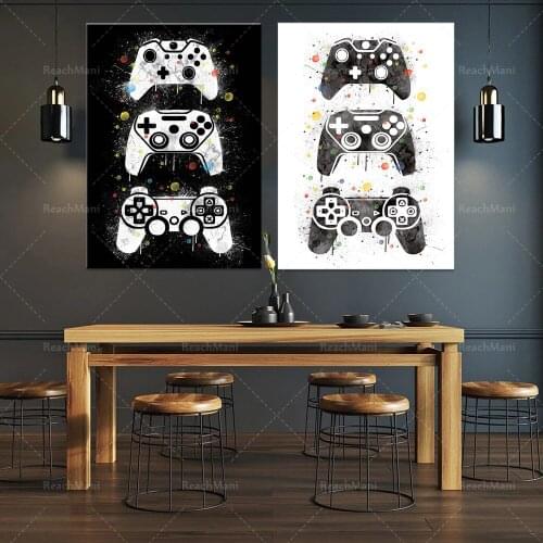 Gamer affiche, cadeau joueurs, art game, manettes jeu, jeu vidéo, poster jeux, décoration chambre, adolescent déco, fête des pèr