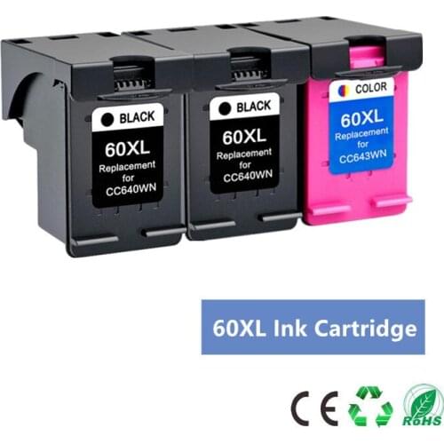 3PK Ink cartridge 60XL Compatible for hp 60 xl for hp60 F2480 F2420 F4480 F4580 F4280 D2660 D2530 D2560 PhotoSmart C4680 printer