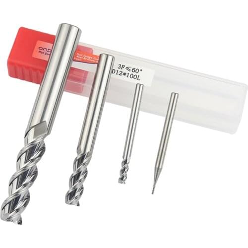 1PC mill aluminium 4mm 6mm 8mm 10mm 12mm 16mm End Mill HRC60 3 Flute Tungsten Carbide Milling Cutter Endmills Tool for