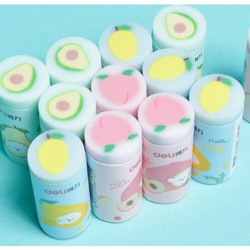 PVC Pencil Eraser Color Fruit Cartoon Eraser Correction Rubber Modify Mistake School Class Test Card Daily Study Homework 71053
