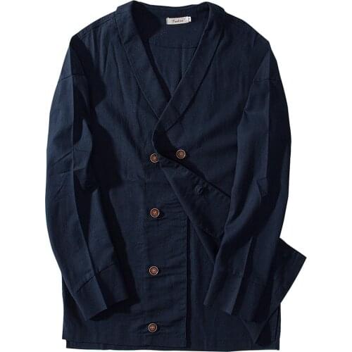 Mens Jacket Nice Hip Hop Mens Ethnic Style Long Sleeve Loose Casual Shirt Coat Blouse Tops Vintage Mens Coats Big Size M-XXXL