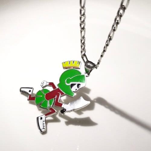 Mens Pendant Color 2 inch Juggalo Marvin the Martian Stainless steel ICP Hatchetman Necklace 4mm 24 inch