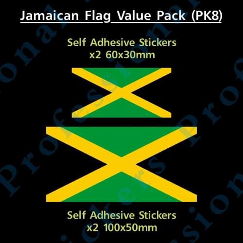 Jamaican / Jamaica Flag Sticker Decals - Value Pack! - Van, Car, Truck, Marley Waterproof Vinyl stickers for car Motos