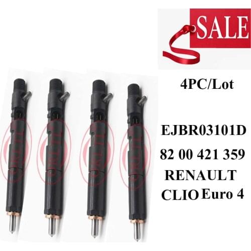 4pc NEW EJBR03101D (8200421359) Diesel Common Rail Injector Nozzle R03101D 82 00 421 359 for RENAULT CLIO Euro 4