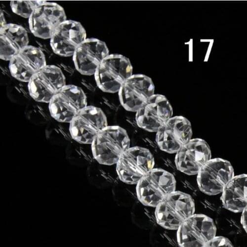 Wholesale Clear White Faceted Rondelle Glass Crystal Beads Spacer Bracelet Jewelry Making Findings CR-06A