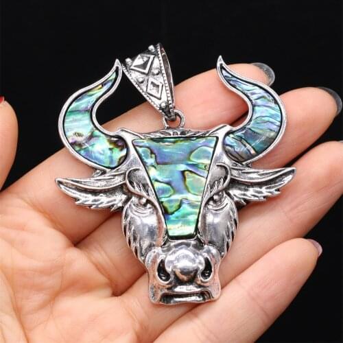 New Punk Bull Head Antique Silver Color Alloy Ox Pendant for Jewelry Making DIY Handmade Vintage Necklace Gift for Women Man