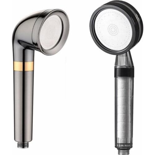 Hand Held Shower Head Filter Water Pressure Boost Detachable Bathroom Showerhead