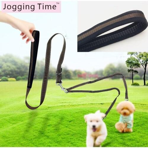 High quality Pet Dog Coupler Retractable Leashes Double Dog Walking Lead Bungee Elastic Nylon Two Dogs Leash Black color