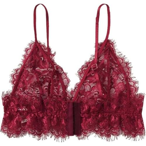 Sexy Lingerie Womens Strap Lace Bra Woman Wireless Solid Color Top Bras Woman