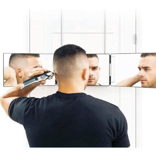 Foldable Makeup Mirror Hanging 360 Degree Shower Height Adjustable Anti Fog Rear View Styling Trifold Bathroom Cosmetic Tool