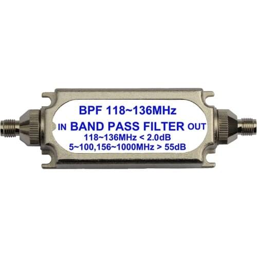 SMA Connector Band Pass Bandpass Filter BPF 118-136MHz For Air Frequency Band