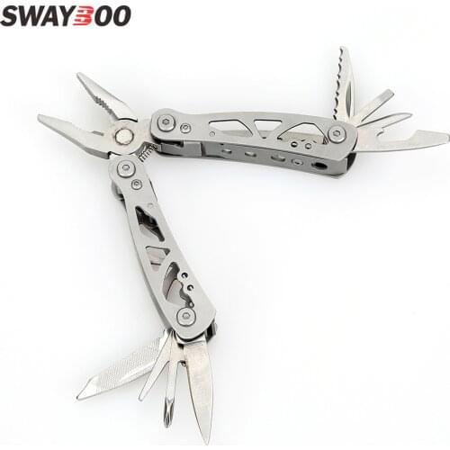Swayboo Steel High quality mini Multi-functional foldaway stainless steel pliers 6 in 1 with knife tool wholesale