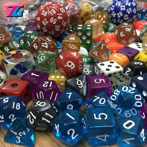 T&G 100 pcs/ set,high quality colorful casino Dice Set mixing random colors,styles, sizes