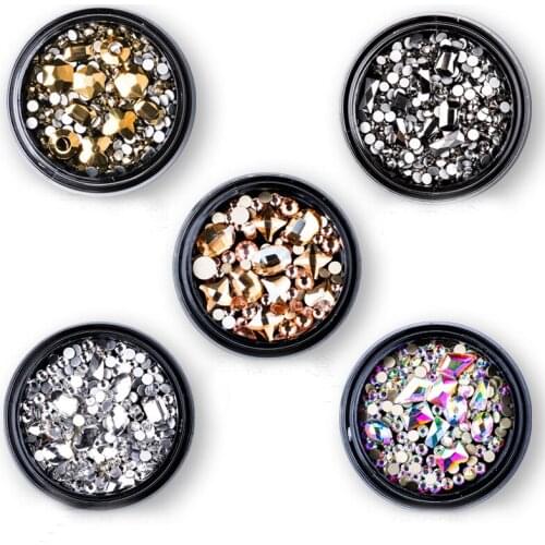 Japanese Nail Art Jewelry Dark Treasure Box Leopard Print Shaped Diamond Blue Moonlight Rhinestone Nail Diamond Box