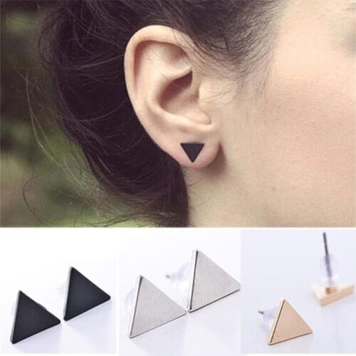 Jewelry Triangle Stud Earrings For Women Girls Kid Lady Wedding Jewelry Gift Dropsgipping