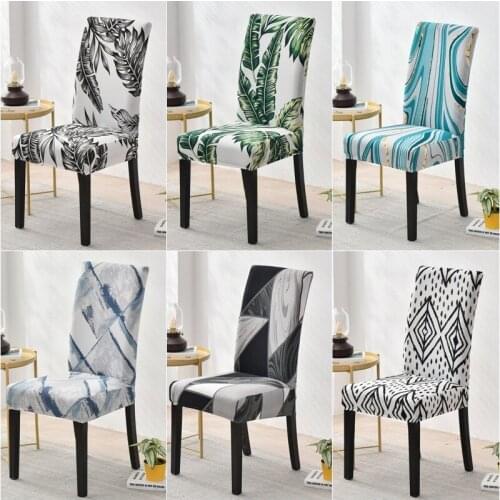 1/2/4/6Pc Tropical plant Dining Chair Cover Elastic Stretch Spandex Kitchen Chair Covers Dustproof Furniture Protector Cover
