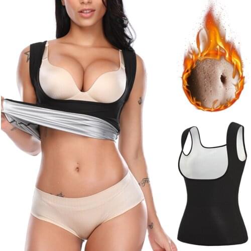 Women Workout Sauna Tank Top Polyurethane Waist Trainer Weight Loss Shapewear Body Shaper Sweat Vest Slimming Sheath Corset