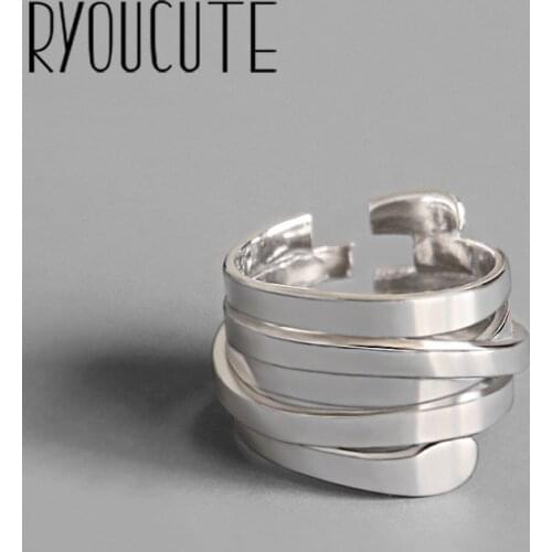 Vintage Silver Color Multi-layer Irregular Rings for Women Adjustable Size Finger Rings Anillos Wholesale