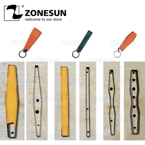 ZONESUN Custom Leather Key Chain Die Cuts For Handmade Key Ring DIY Key Fob Hang Decoration Cutting Clicker Die Steel Rule Die