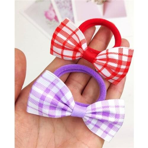1 Piece Pretty Creativity Lattice Ties Bow Elastic Hair Bands For Baby Girls Hairpin Korean Clips Scrunchy Kids Hair Accessories