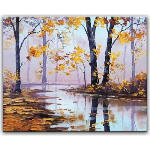 100% hand painted oil painting Home decoration high quality landscape painting pictures DM16071905