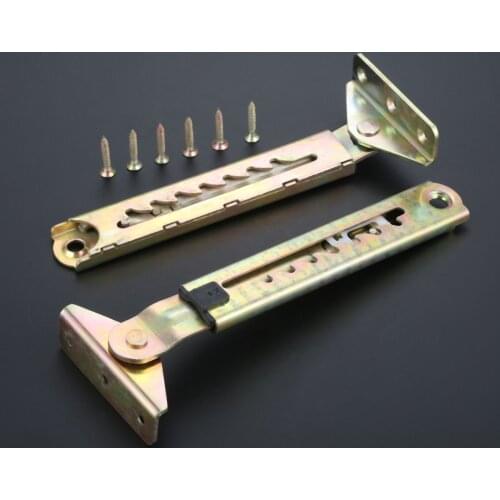 2pcs/1 Pair Adjustable Angle Hinge Angle Lifting Rod Desk 7 Gear Adjusting Hinge with Bracket Furniture Hardware with Screws