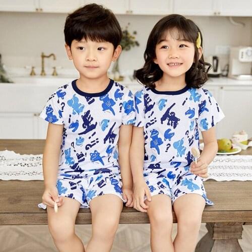 2021 Boys Clothes Summer Kids Baby Sleepwear Dinosaur Tops+Shorts 2pcs Pajamas Set Boy Girl Clothes Outfit Children Clothing Set