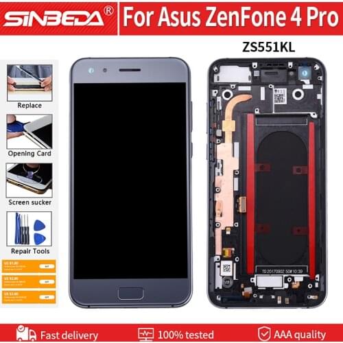 5.5" Original LCD+Frame For ASUS ZenFone 4 Pro ZS551KL LCD Display Screen Digitizer Assembly For ASUS ZenFone4 Pro ZS551KL LCD