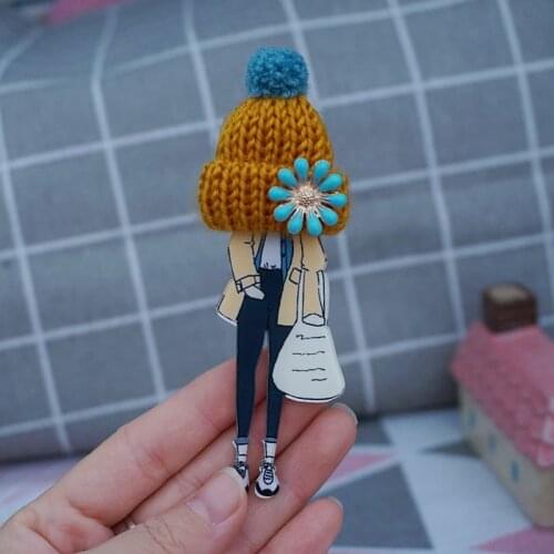 Painting cartoon badges for woman Clothing Acrylic Badges Kawaii Icons on The Backpack Pin Brooch Badge