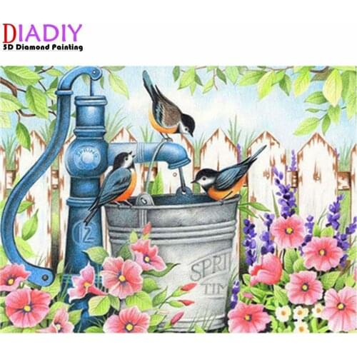 Diamond painting cross stitch kit square diamond snowy bird DIY handmade gift mosaic embroidery home decoration