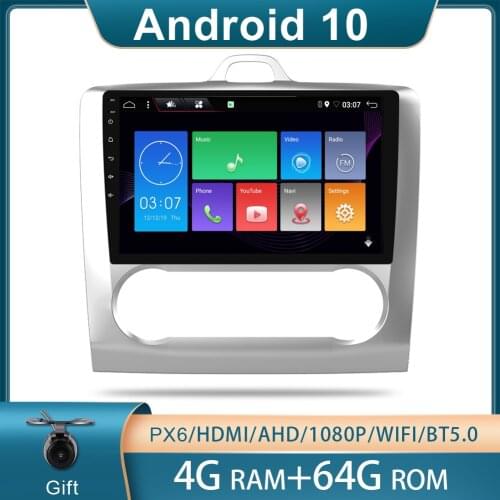 Bosion PX6 4GB 64GB DSP HDMI AHD 1 DIN 9 Inch Car Radio Multimedia Video Player GPS Navigation For ford focus 2 Mk2 2004-2011