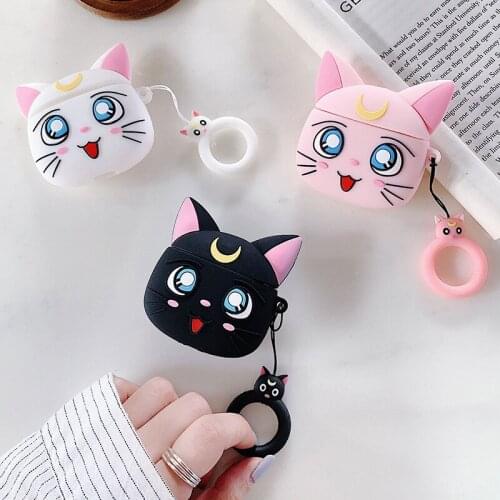 Anime Case for AirPods Pro/2/1 Cover Kawaii Luxury Cartoon airpod air pods Protector Accessories with keychain AirPodsPro Cases