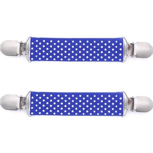 Kids Boys Girls Strong Elastic Polka Dot Glove Mittens Metal Clips with Teeth