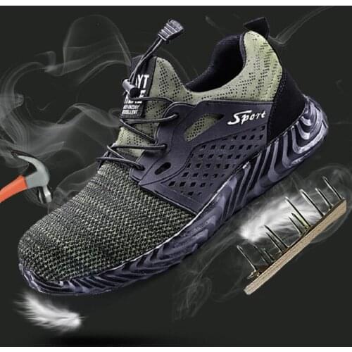 Mens Safety Shoes Work Steel Toe Caps Construction Industrial Shoes Work Sneakers Anti-puncture Security Shoes