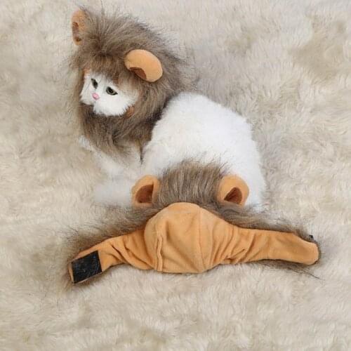 Hot style funny lion headgear pet cat wig