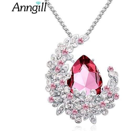 ANNGILL Exquisite Long Charm Necklace Wholesale Genuine Crystals from Swarovski Newest Fashion Collar Necklaces Jewelry