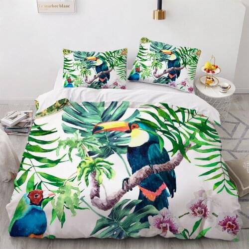 3D HD Print Bedding Set Custom/King/Europe/USA,Duvet Cover Set Queen/King,Quilt/Blanket Cover Set Bedclothes Nordic Green leaf