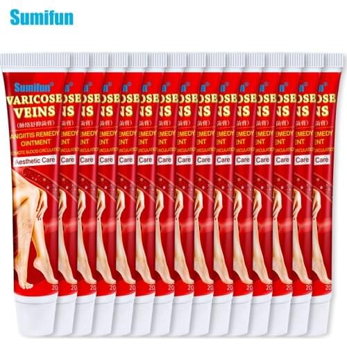Sumifun 15Pcs Varicose Veins Treatment Cream Original Vasculitis Phlebitis Spider Pain Relief Ointment Medical Plaster