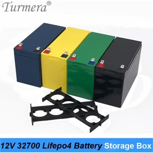 Turmera 2*1x4 Bracket 12V 32650 32700 Lifepo4 Battery Storage Box for 12V Uninterrupted Power Supply and E-Bike Battery Use