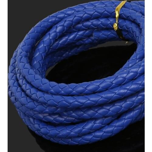 New Arrival 3meter/lot 7mm Round Braided PU Leather Bead Cord Rope String For DIY Necklaces&Bracelets Jewelry Findings Materials