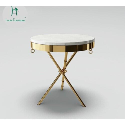 Louis Fashion Rose Gold Small Golden Angle Several Plated Round Tea Table Stainless Steel Angle Corners