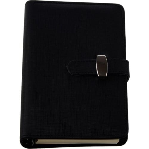 FASHION Pocket Organiser Planner Leather Filofax Diary Notebook Black